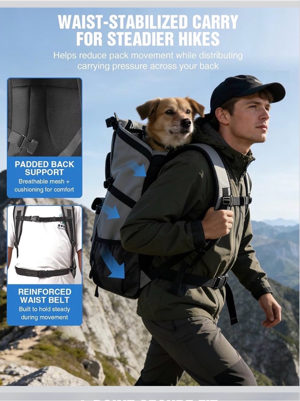 Voyiln Dog Backpack Carrier Medium Dogs Up to 30 lb Hiking Travel NWT